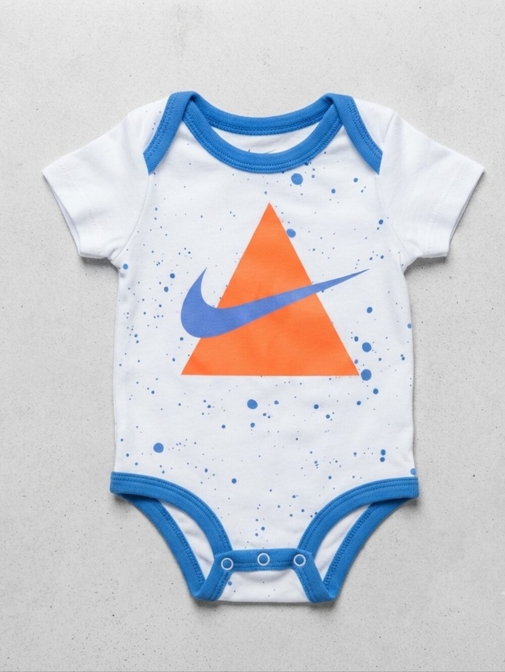 Nike 6M White and Blue Baby Bodysuit